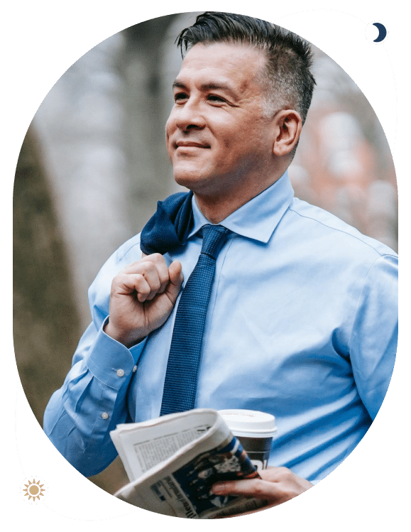 Confident man embracing growth and emotional healing with a brainspotting therapist in Ogden, UT.